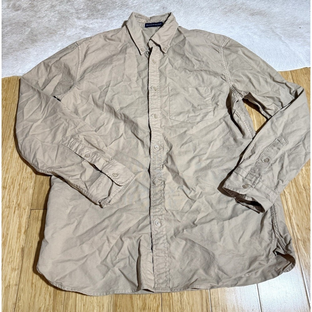 Brandy Melville Womens Beige Long Sleeve Button Down Tan Shirt One Size - Picture 3 of 6